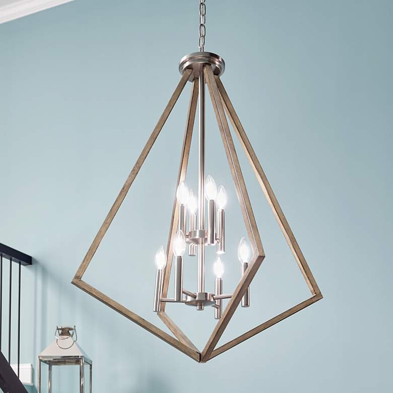 Image 1 Kichler Deryn Distressed Antique Gray Chandelier 8Lt