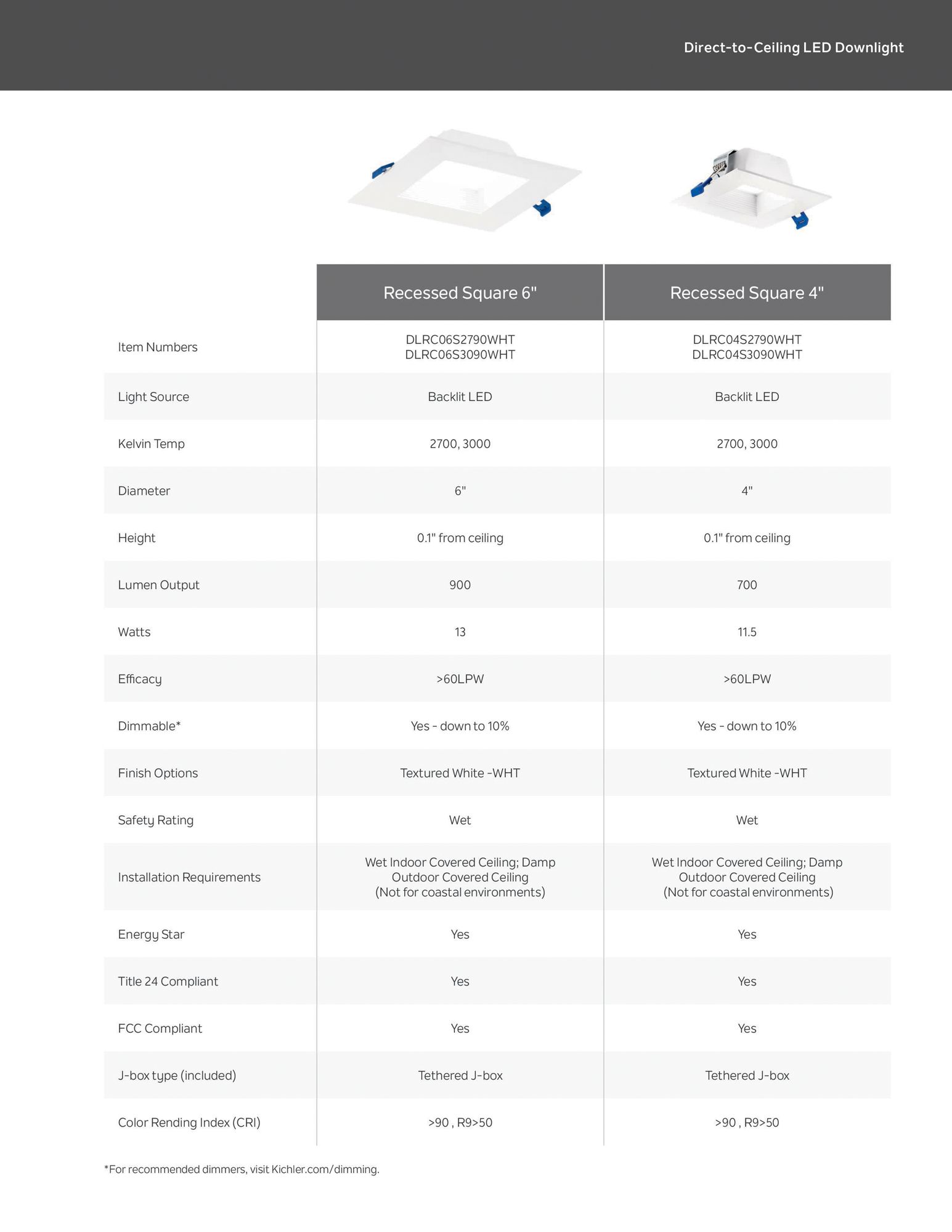Image 4 Kichler Direct to Ceiling 2" White LED Recessed Downlight more views