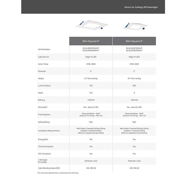 Image 6 Kichler Direct to Ceiling Textured White 5in Slim Downlight 3000K more views