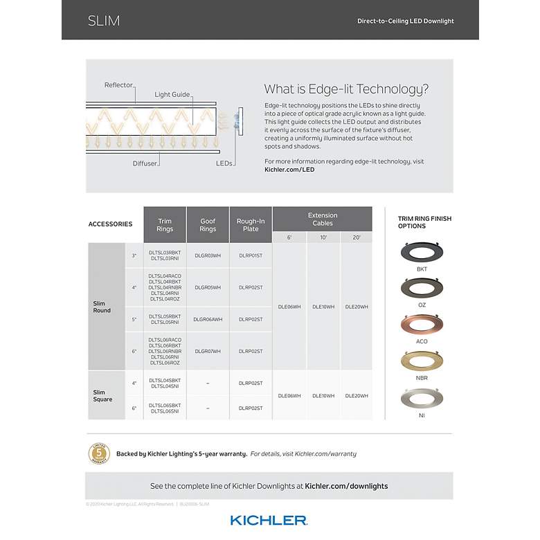 Image 7 Kichler Direct to Ceiling Textured White 5in Slim Downlight 3000K more views