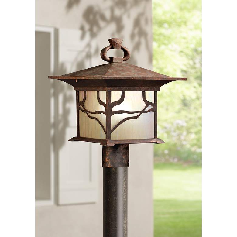 Image 1 Kichler Distressed Copper 15" High Outdoor Post Light
