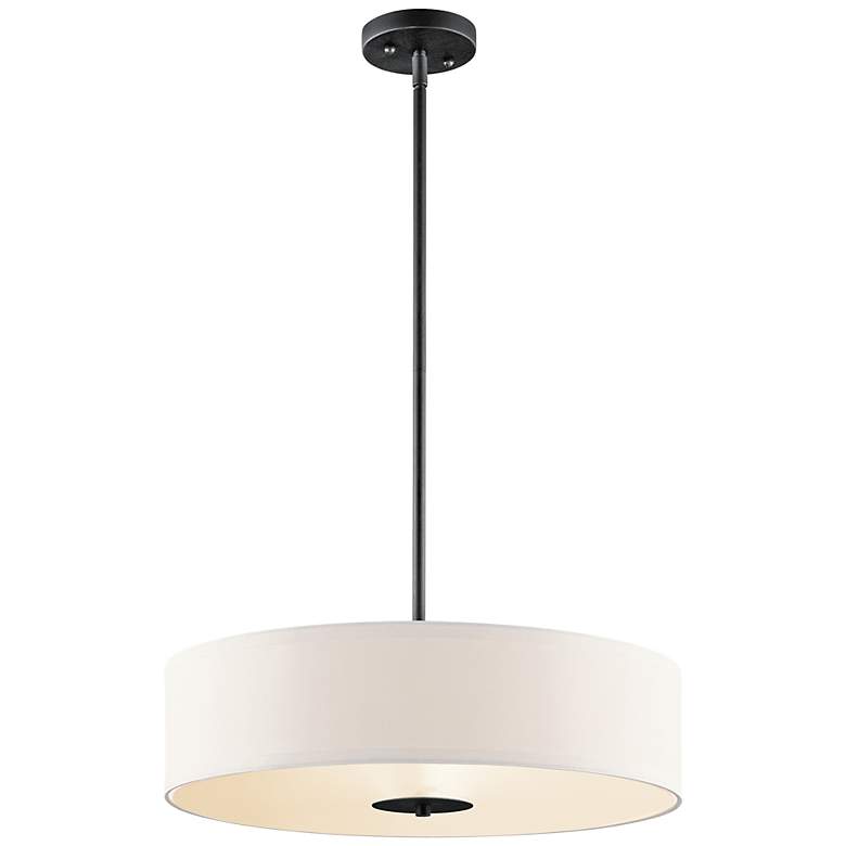 Image 1 Kichler Dorr 20 inch Wide Modern White Microfiber Drum Shade Pendant Light