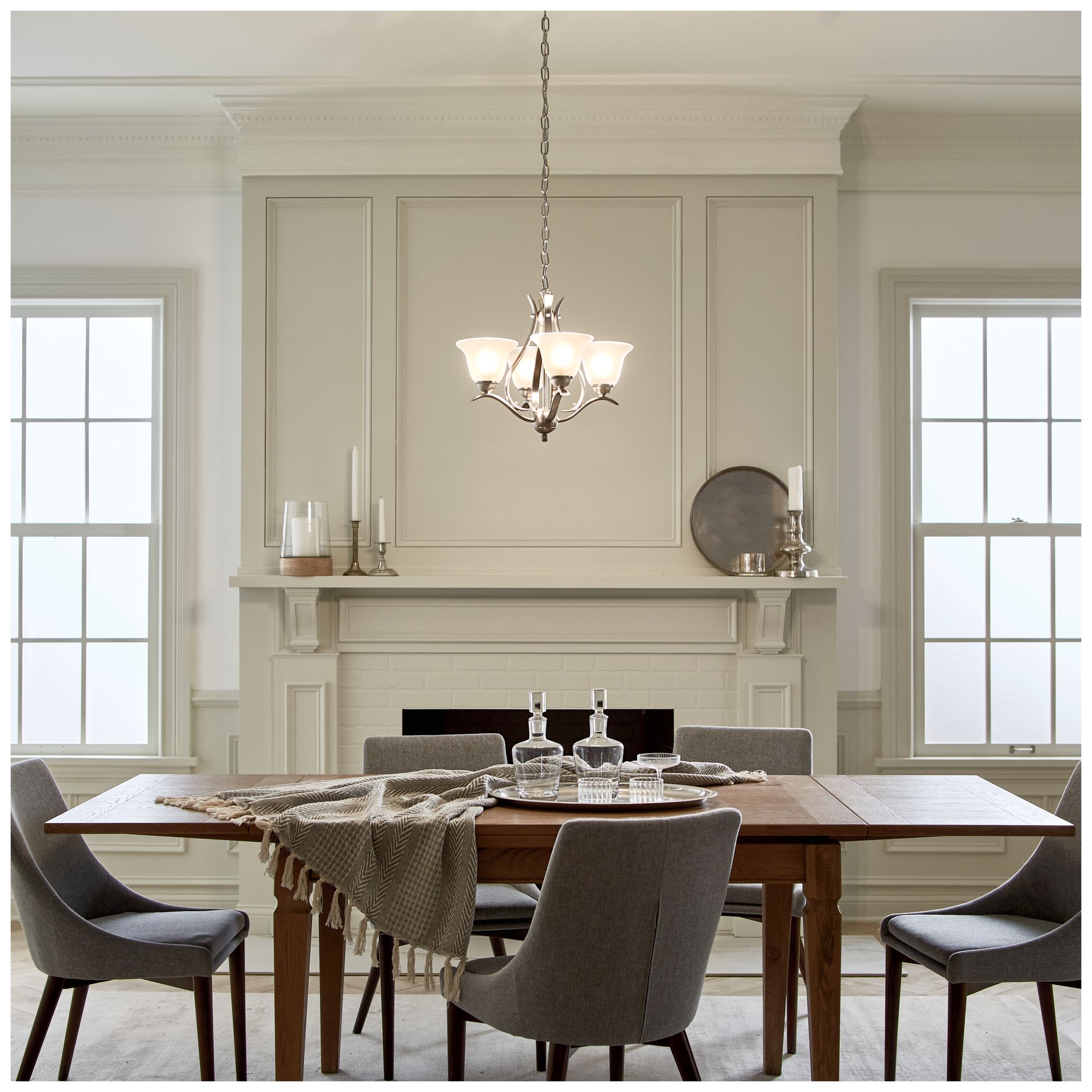 Kichler Dover 18" Wide Four Light Brushed Nickel Uplight Chandelier in scene