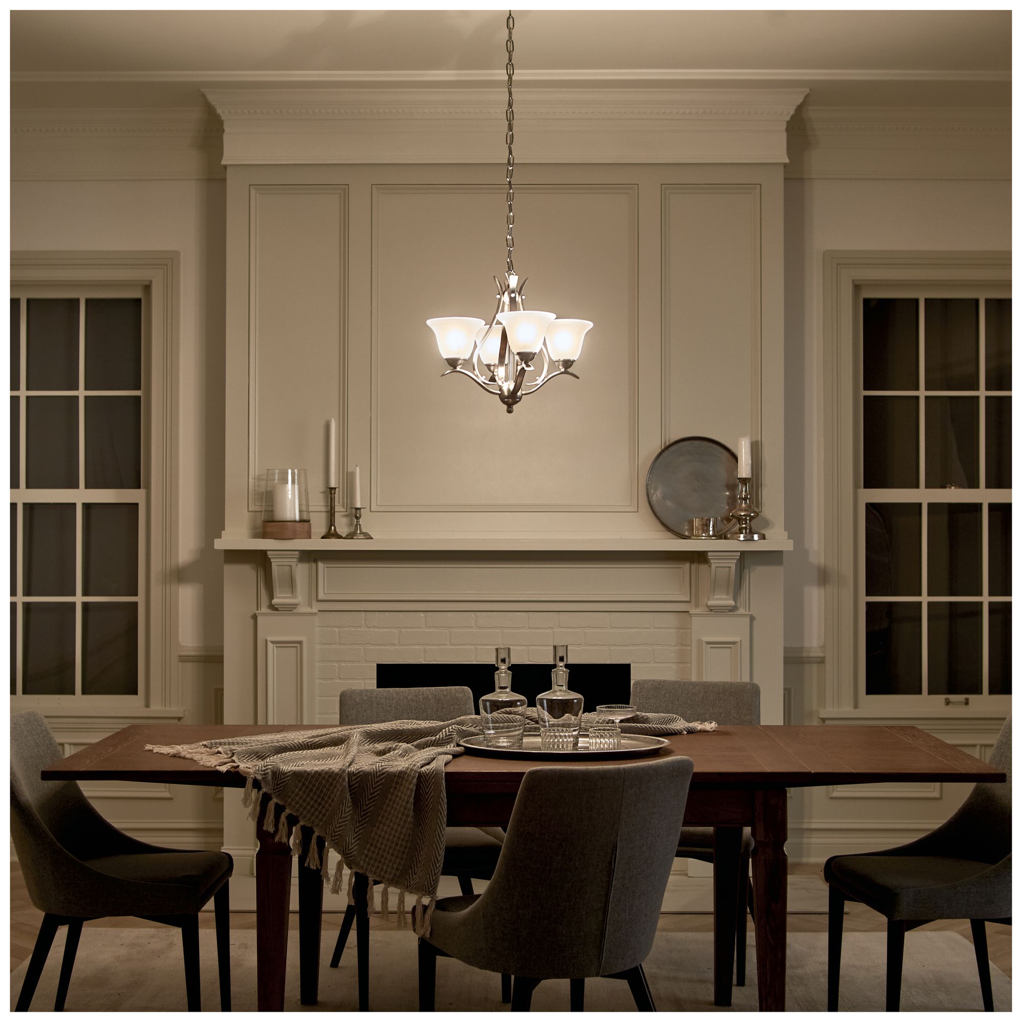 Kichler Dover 18" Wide Four Light Brushed Nickel Uplight Chandelier in scene
