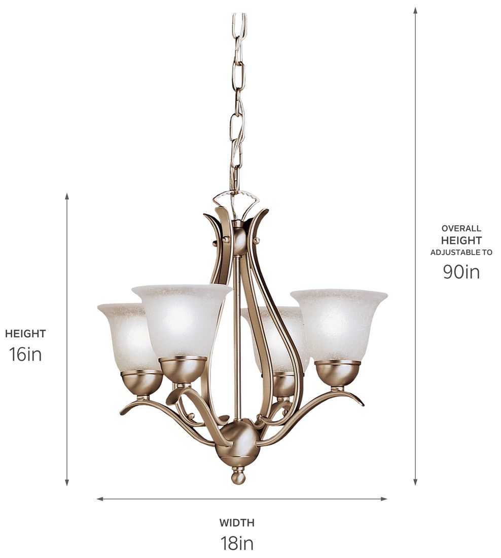 Kichler Dover 18" Wide Four Light Brushed Nickel Uplight Chandelier in scene