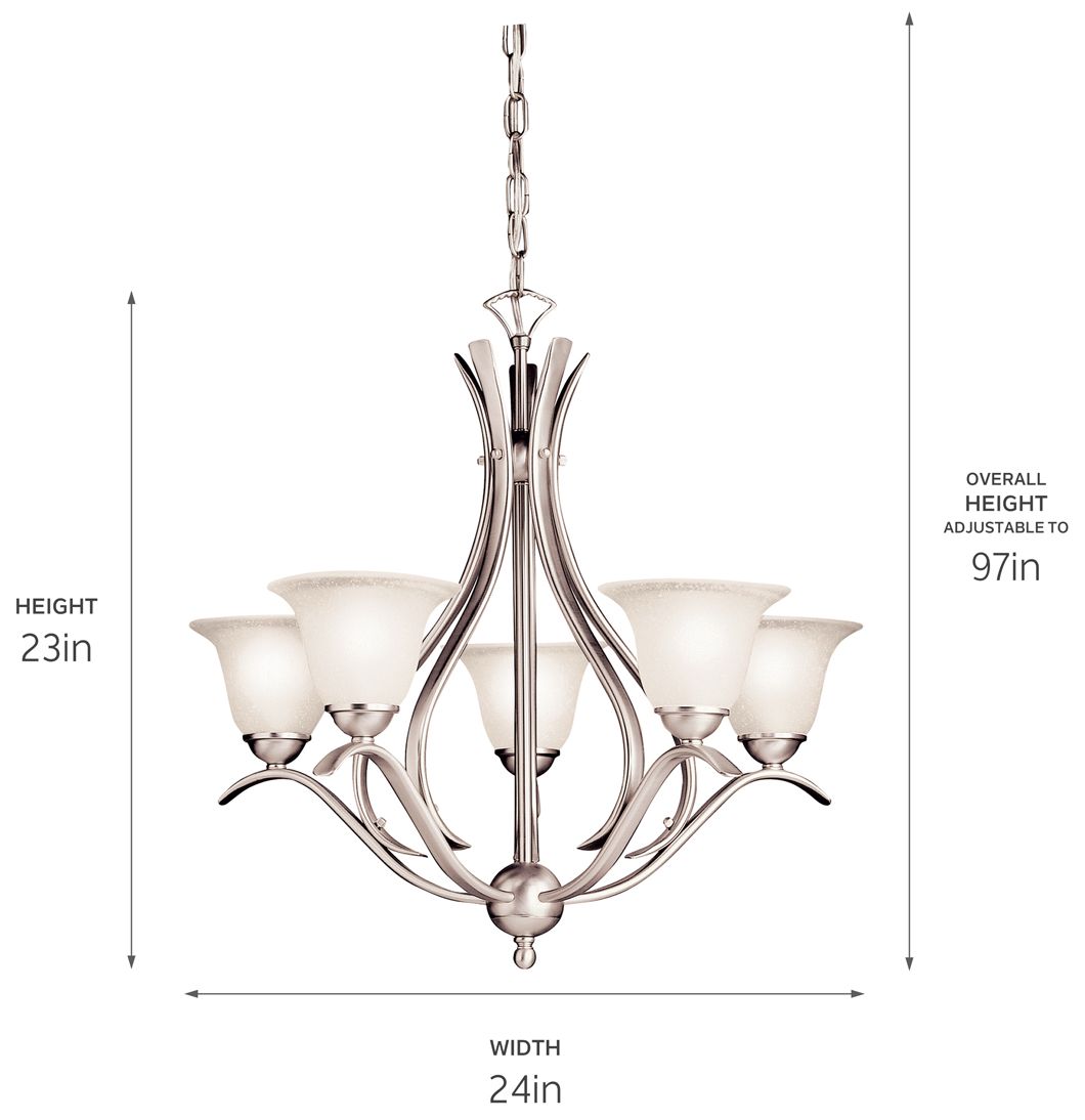 Kichler Dover 24" Wide Brushed Nickel 5-Light Chandelier in scene