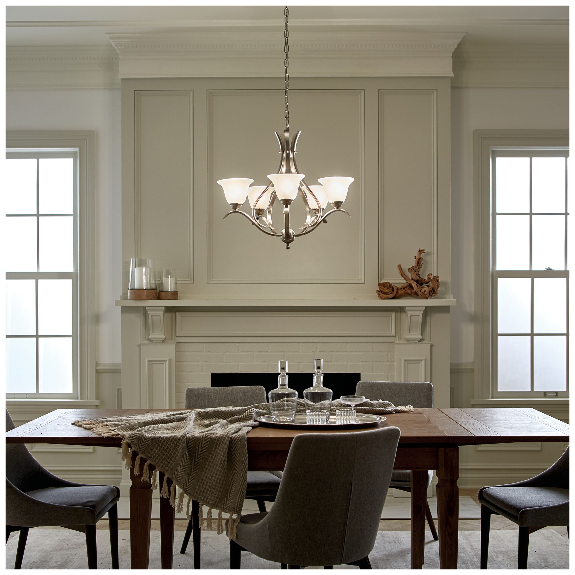 Kichler Dover 24" Wide Brushed Nickel 5-Light Chandelier in scene
