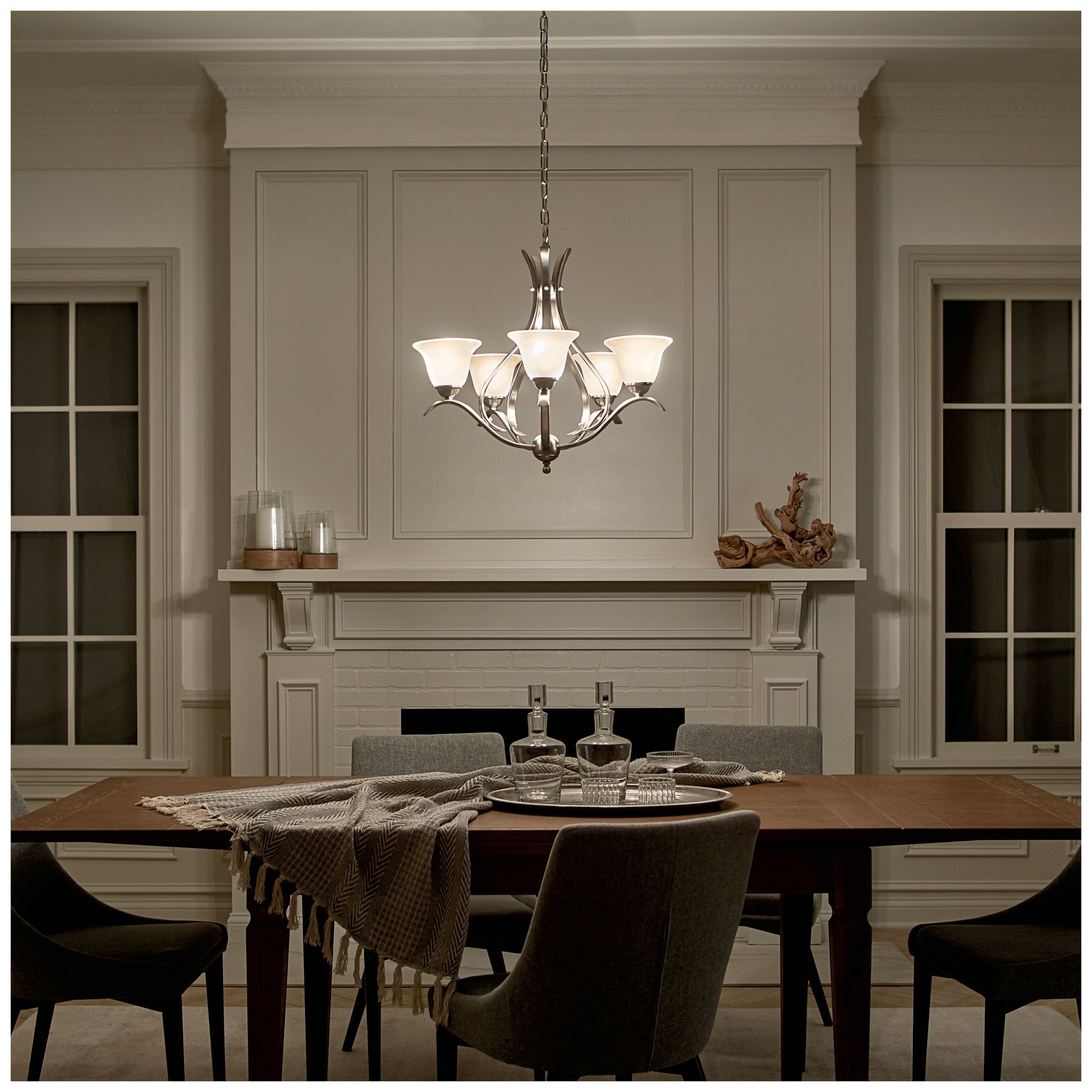 Kichler Dover 24" Wide Brushed Nickel 5-Light Chandelier in scene