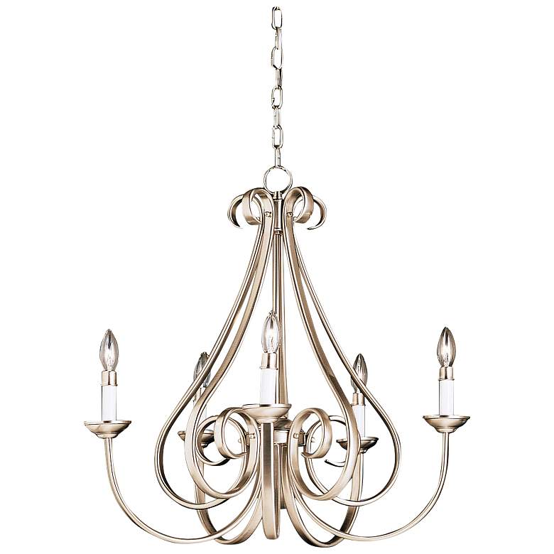 Image 2 Kichler Dover 25 1/2" Nickel 5-Light Scroll Arm Traditional Chandelier