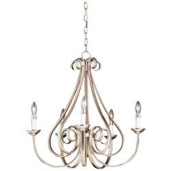 Kichler Dover 25 1/2&quot; Nickel 5-Light Scroll Arm Traditional Chandelier