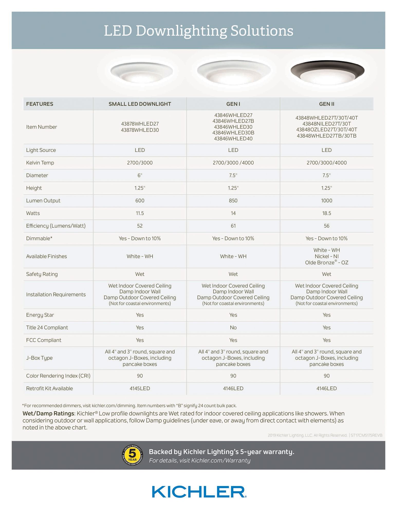 Image 3 Kichler Downlight LED 4000K more views