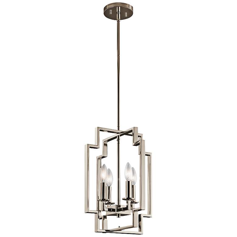 Image 3 Kichler Downtown Deco 12 inch Wide Polished Nickel Foyer Pendant more views