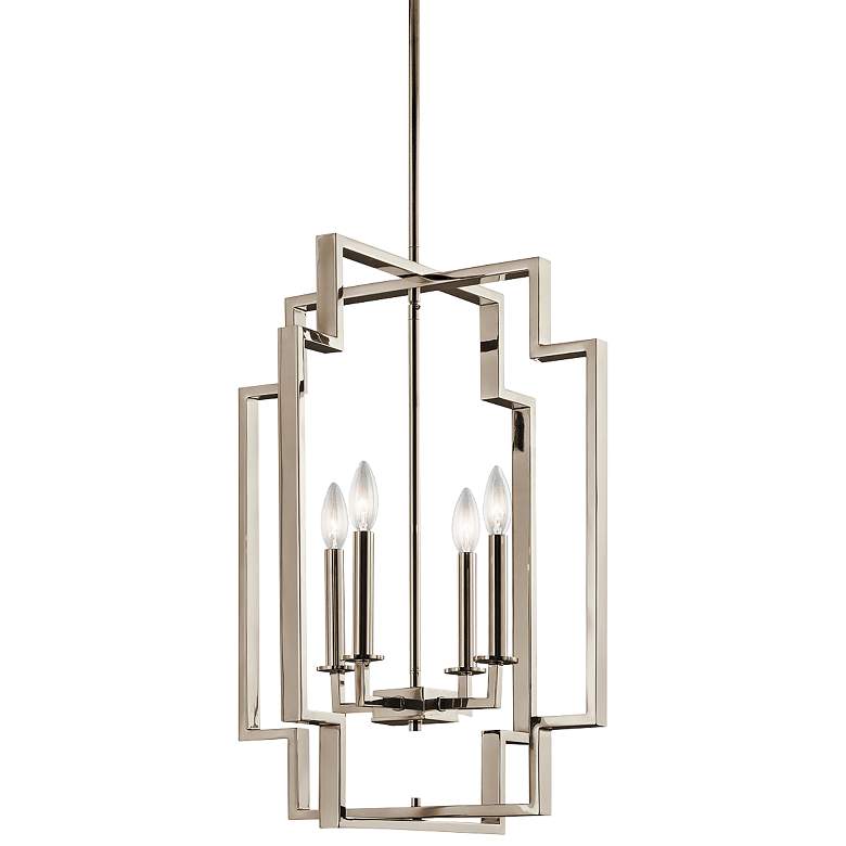 Image 1 Kichler Downtown Deco 18 inch Wide Polished Nickel Foyer Pendant