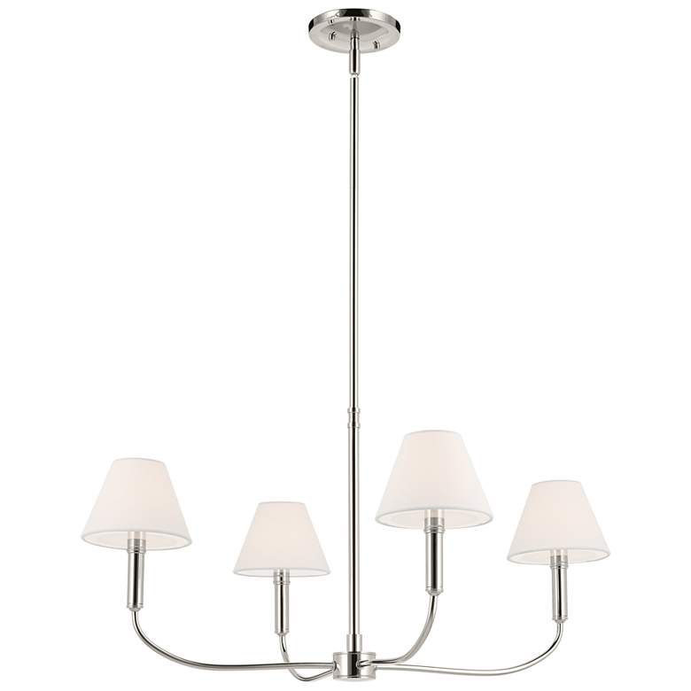 Image 1 Kichler Eadie 30.75 Inch 4 Light Chandelier in Polished Nickel