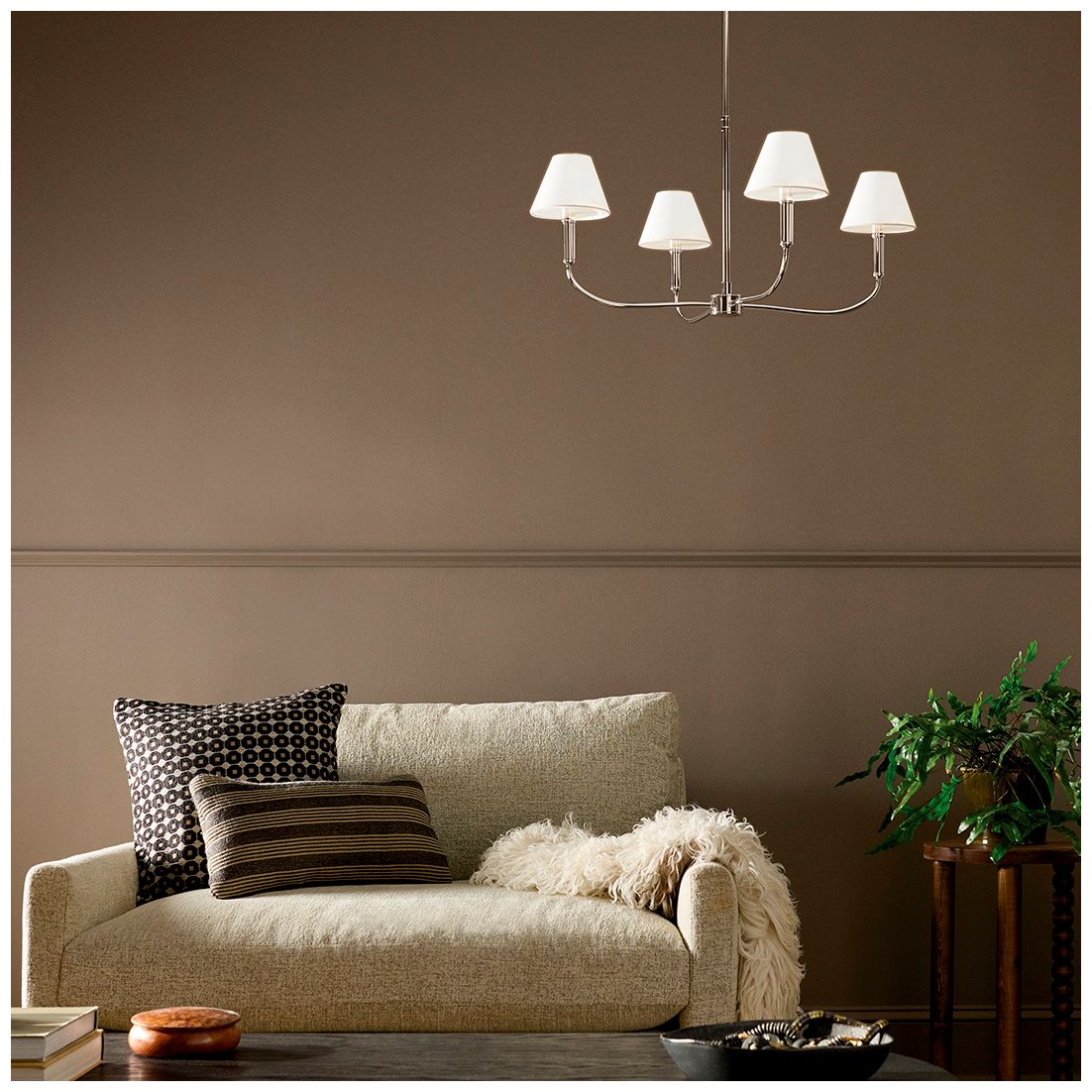 Image 2 Kichler Eadie 30.75 Inch 4 Light Chandelier in Polished Nickel more views