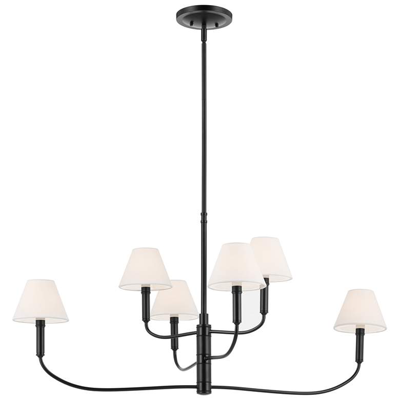 Image 1 Kichler Eadie 41 Inch 6 Light Chandelier in Black
