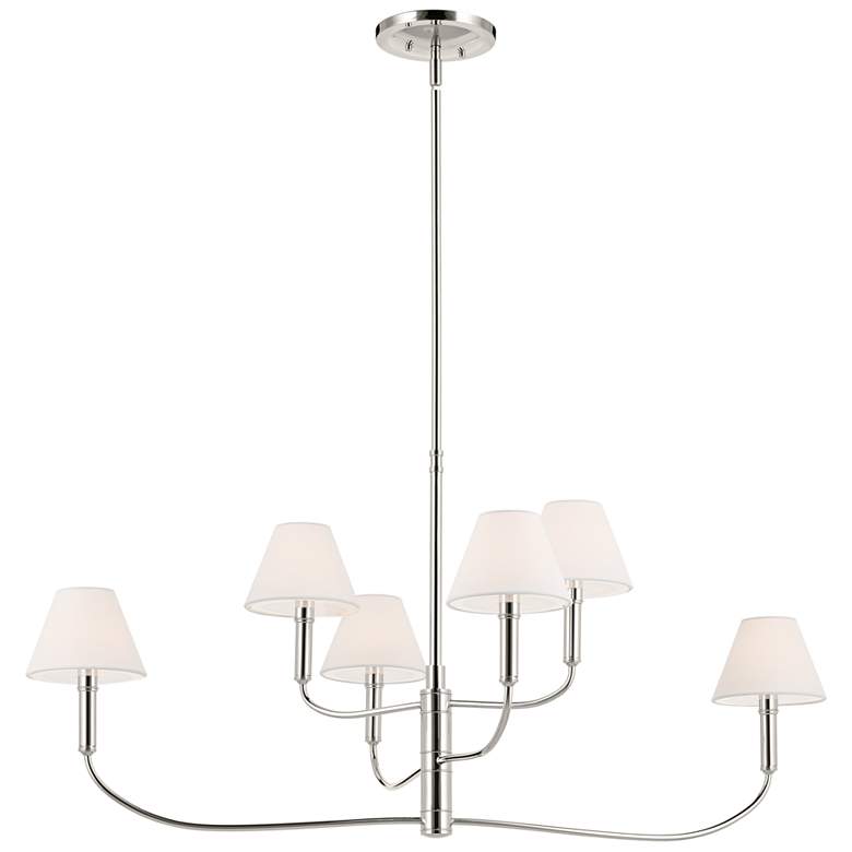 Image 1 Kichler Eadie 41 Inch 6 Light Chandelier in Polished Nickel