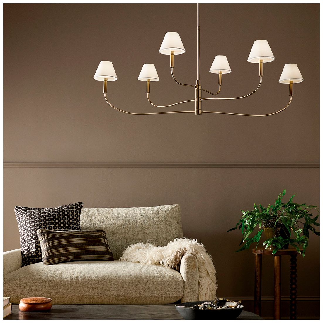 Image 2 Kichler Eadie 51.5 Inch 6 Light Chandelier in Champagne Bronze more views