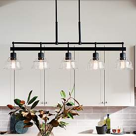 Image1 of Kichler Eastmont 50" Wide Black 5-Light Linear Chandelier