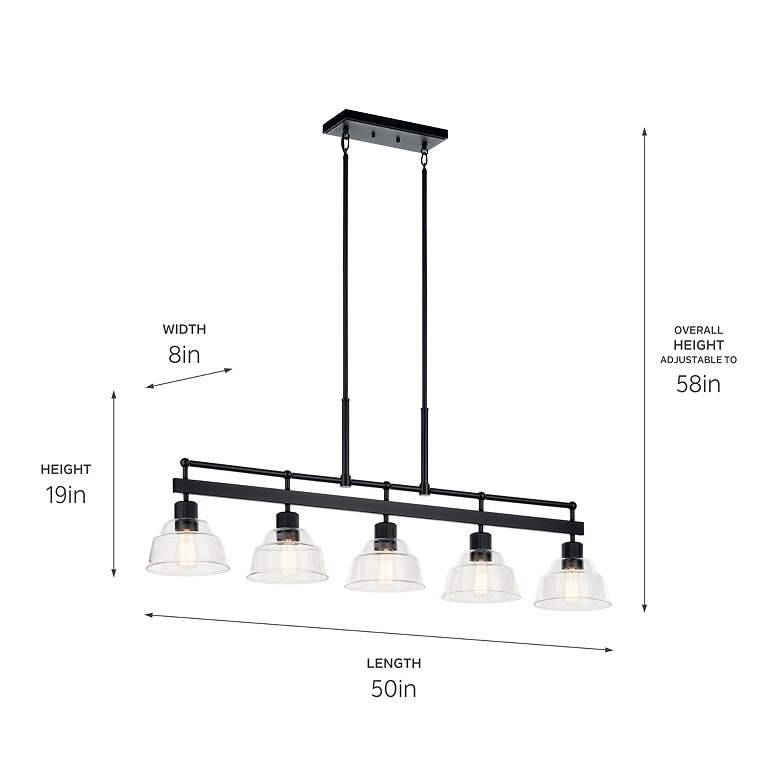 Image 4 Kichler Eastmont 50" Wide Black 5-Light Linear Chandelier more views