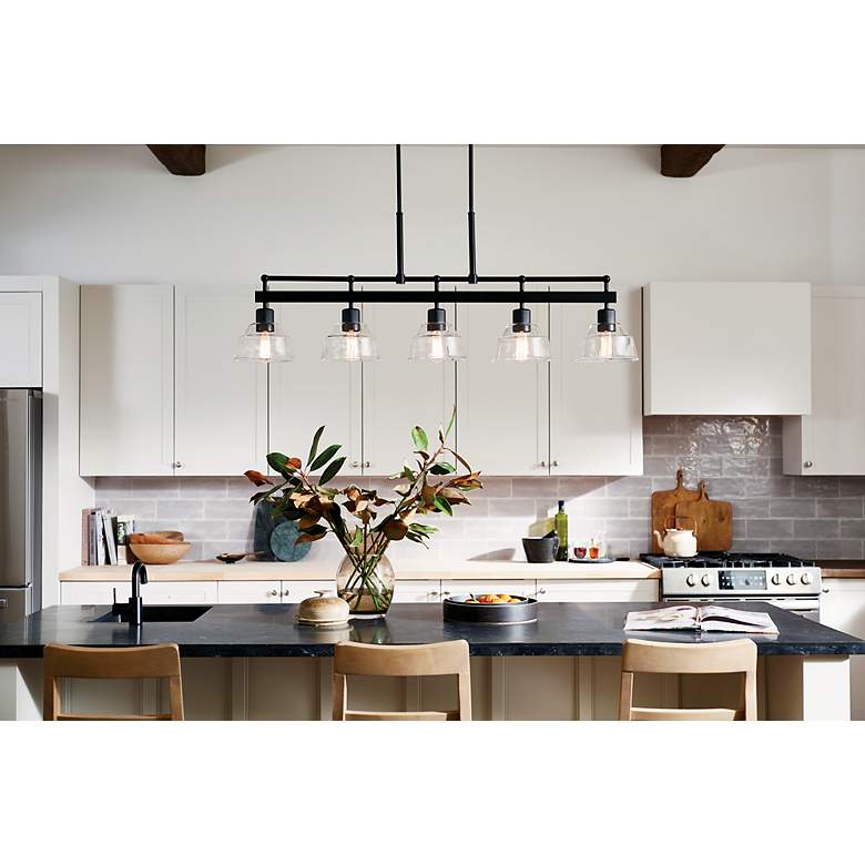 Image 7 Kichler Eastmont 50" Wide Black 5-Light Linear Chandelier more views