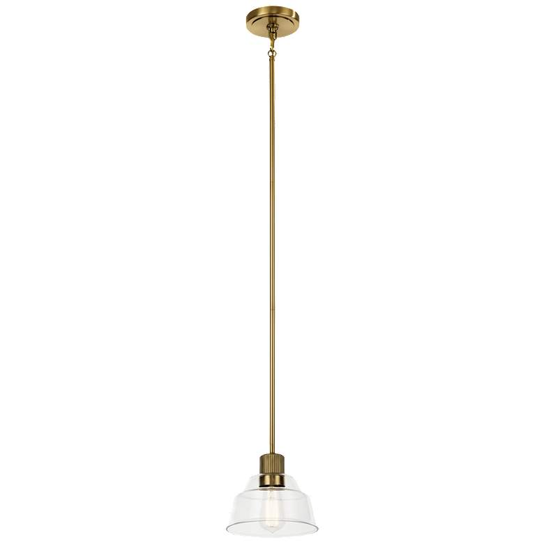 Image 1 Kichler Eastmont 8" Wide Clear Glass and Natural Brass Mini Pendant