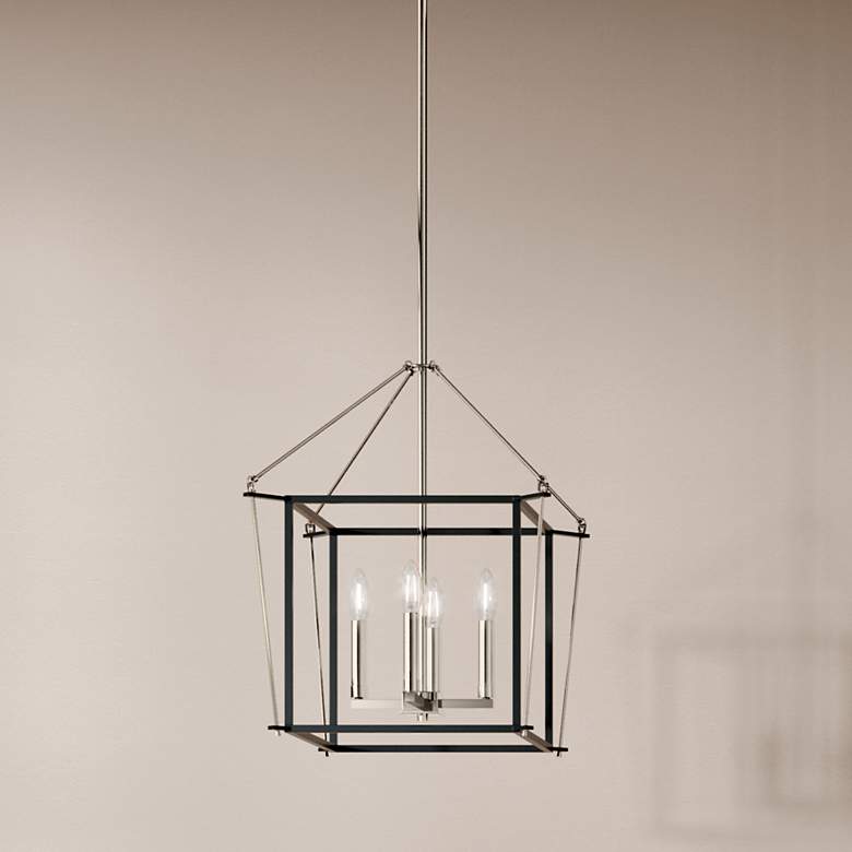 Image 1 Kichler Eisley 16" Wide 4-Light Open Black and Polished Nickel Pendant