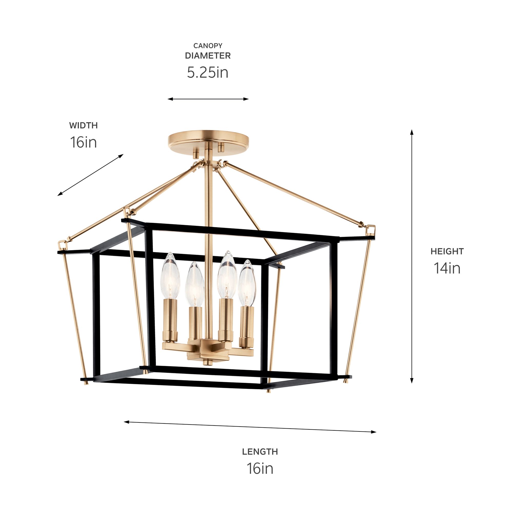 Image 4 Kichler Eisley 16"W Champagne Bronze 4-Light Ceiling Light more views
