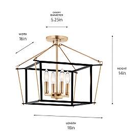 Image4 of Kichler Eisley 16"W Champagne Bronze 4-Light Ceiling Light more views
