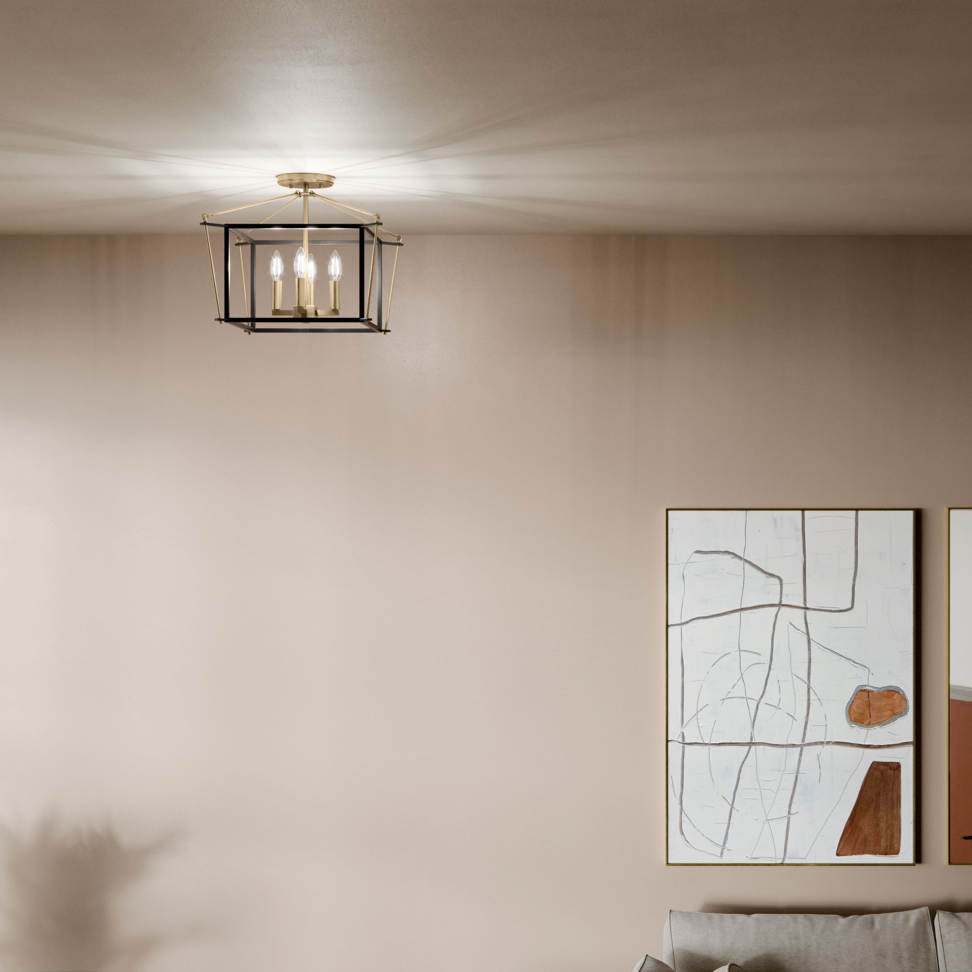 Image 5 Kichler Eisley 16"W Champagne Bronze 4-Light Ceiling Light more views