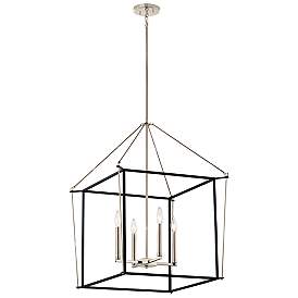 Image2 of Kichler Eisley 22 1/4" 4-Light Black and Polished Nickel Chandelier