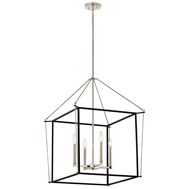 Image 2 Kichler Eisley 22 1/4" 4-Light Black and Polished Nickel Chandelier