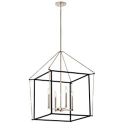 Kichler Eisley 22 1/4" 4-Light Black and Polished Nickel Chandelier
