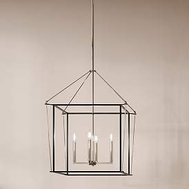 Image1 of Kichler Eisley 22 1/4" 4-Light Black and Polished Nickel Chandelier