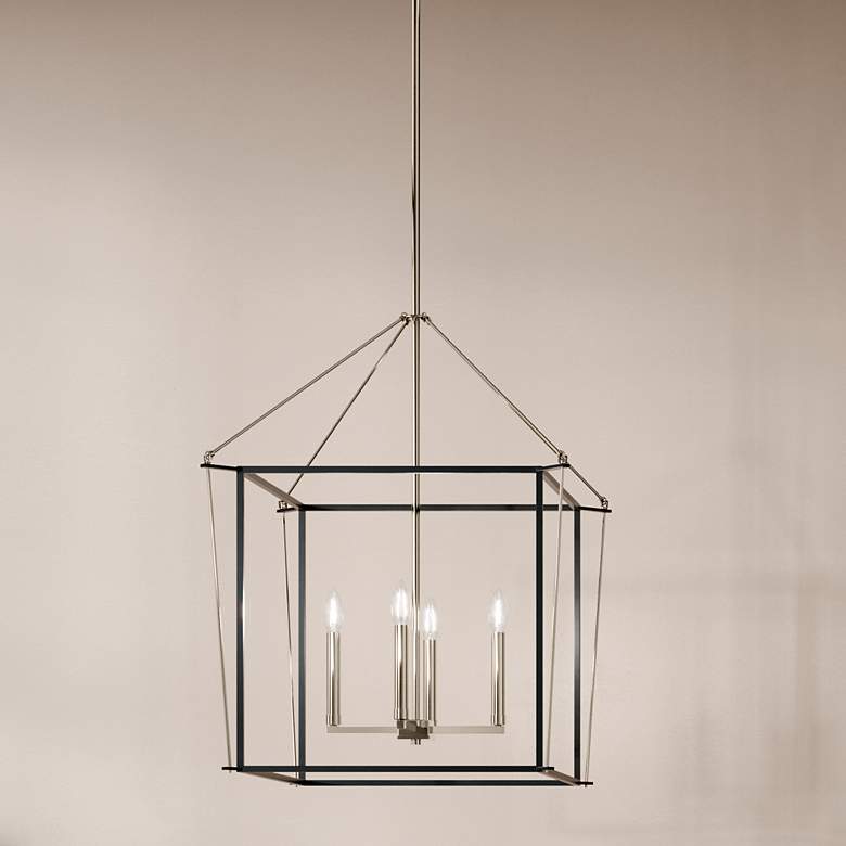 Image 1 Kichler Eisley 22 1/4" 4-Light Black and Polished Nickel Chandelier