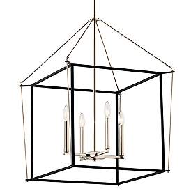 Image3 of Kichler Eisley 22 1/4" 4-Light Black and Polished Nickel Chandelier more views