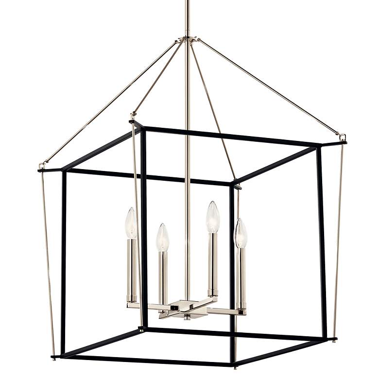 Image 3 Kichler Eisley 22 1/4" 4-Light Black and Polished Nickel Chandelier more views