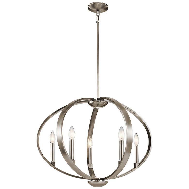 Image 3 Kichler Elata 27 inch Wide 5-Light Classic Pewter Open Orb Chandelier more views