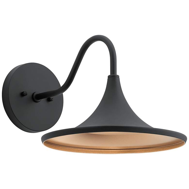 Image 1 Kichler Elias 9" High Textured Black Metal LED Outdoor Wall Light