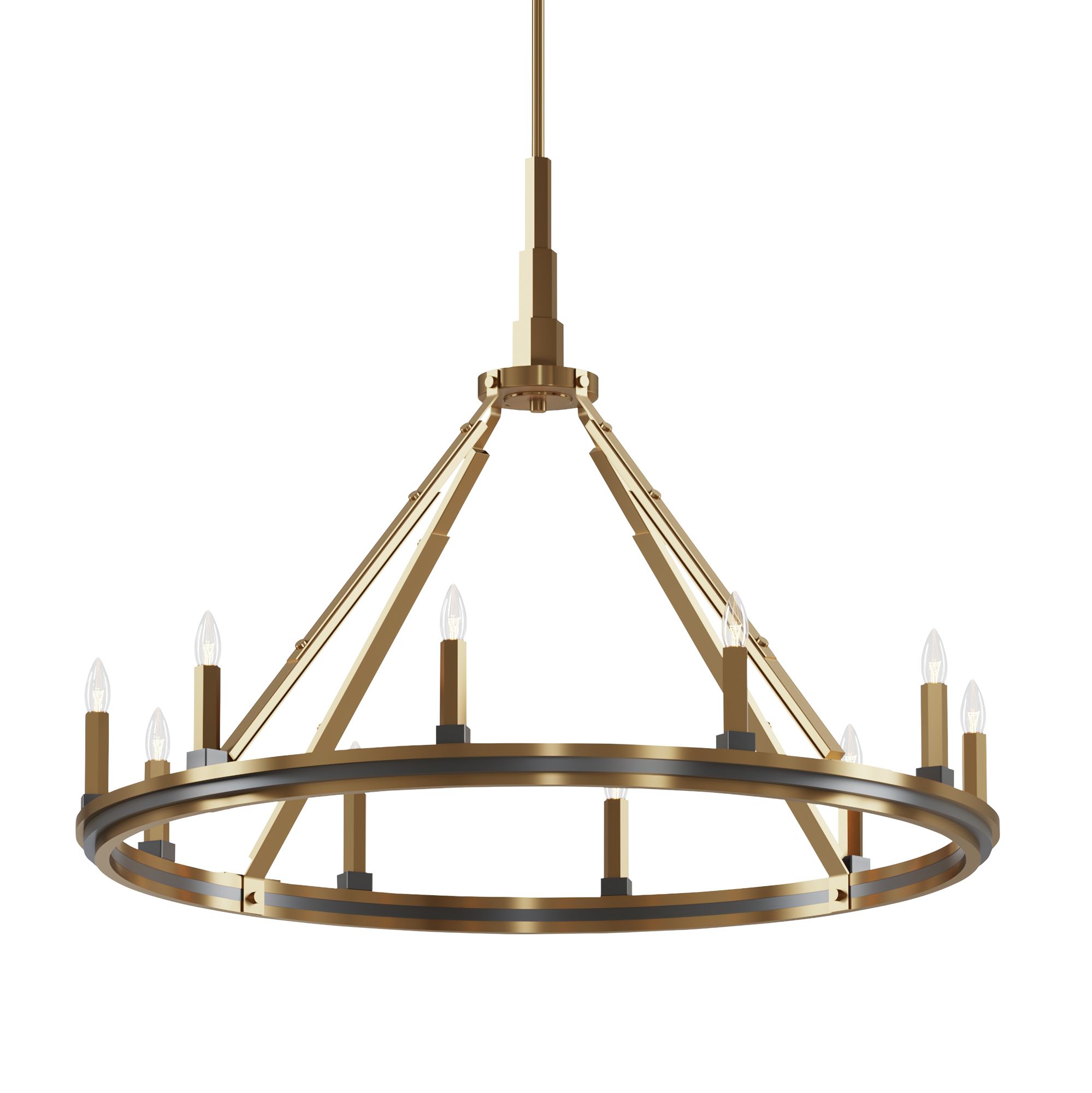 Image 3 Kichler Emmala Brushed Natural Brass Chandelier 10Lt more views
