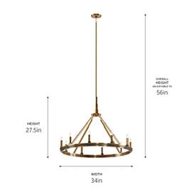Image5 of Kichler Emmala Brushed Natural Brass Chandelier 10Lt more views