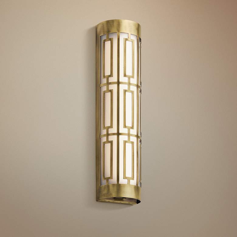 Image 1 Kichler Empire 20"W LED Natural Brass Linear Bath Light