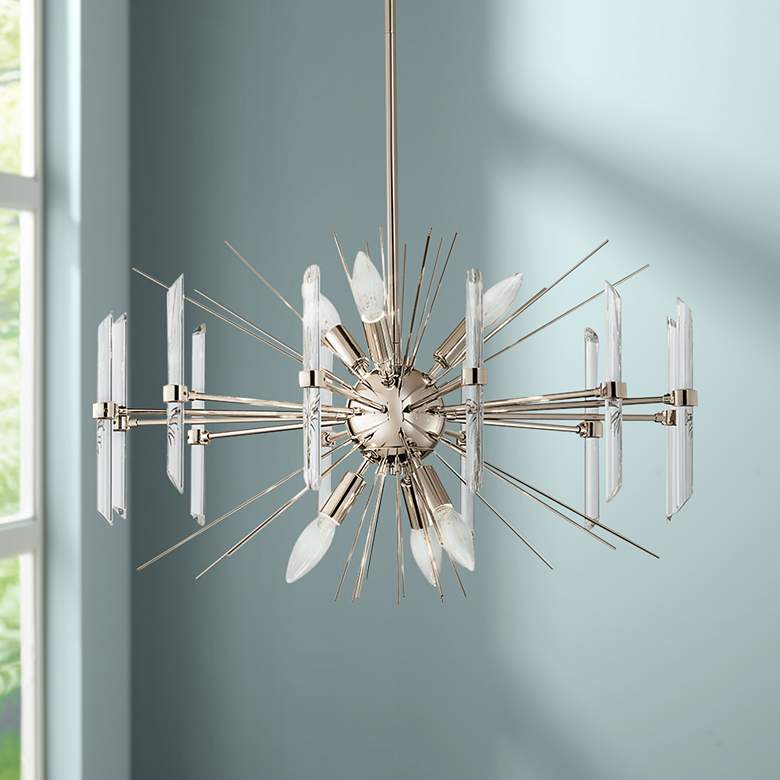 Image 1 Kichler Eris 23 1/2 inch Wide Polished Nickel 6-Light Chandelier