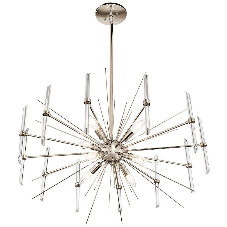 Image 2 Kichler Eris 30 inch Wide Polished Nickel 8-Light Chandelier