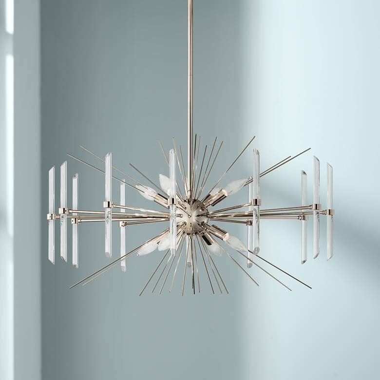 Image 1 Kichler Eris 30 inch Wide Polished Nickel 8-Light Chandelier