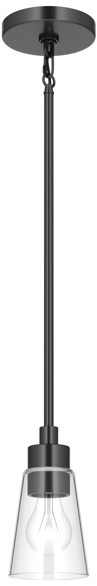 Kichler Erma 4" 1-Light Mini Pendant with Clear Glass in Black