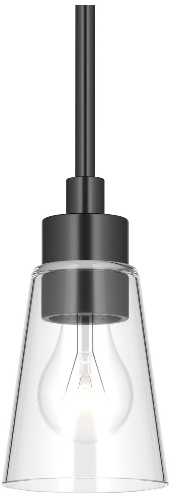 Image 4 Kichler Erma 4" 1-Light Mini Pendant with Clear Glass in Black more views