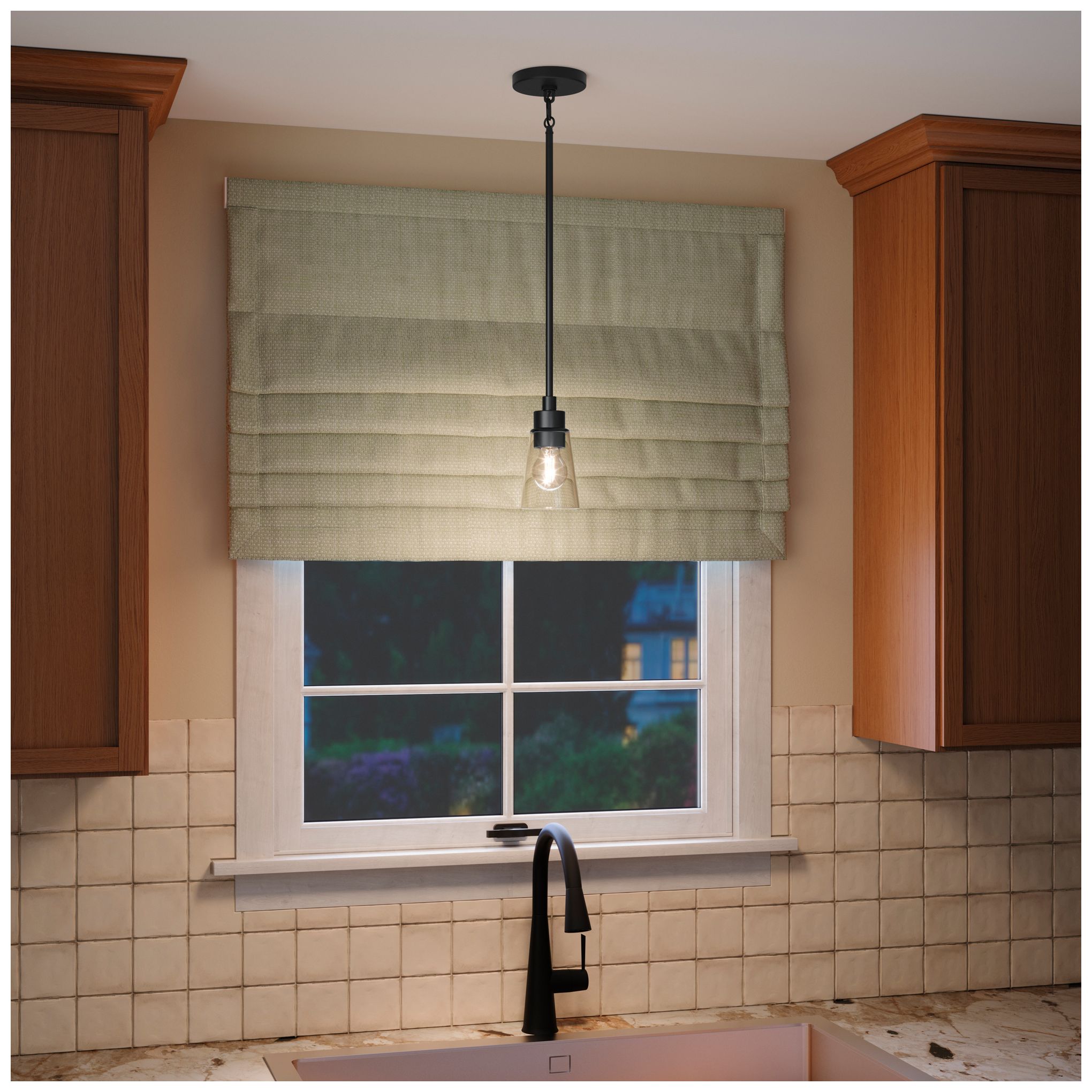 Image 7 Kichler Erma 4" 1-Light Mini Pendant with Clear Glass in Black more views