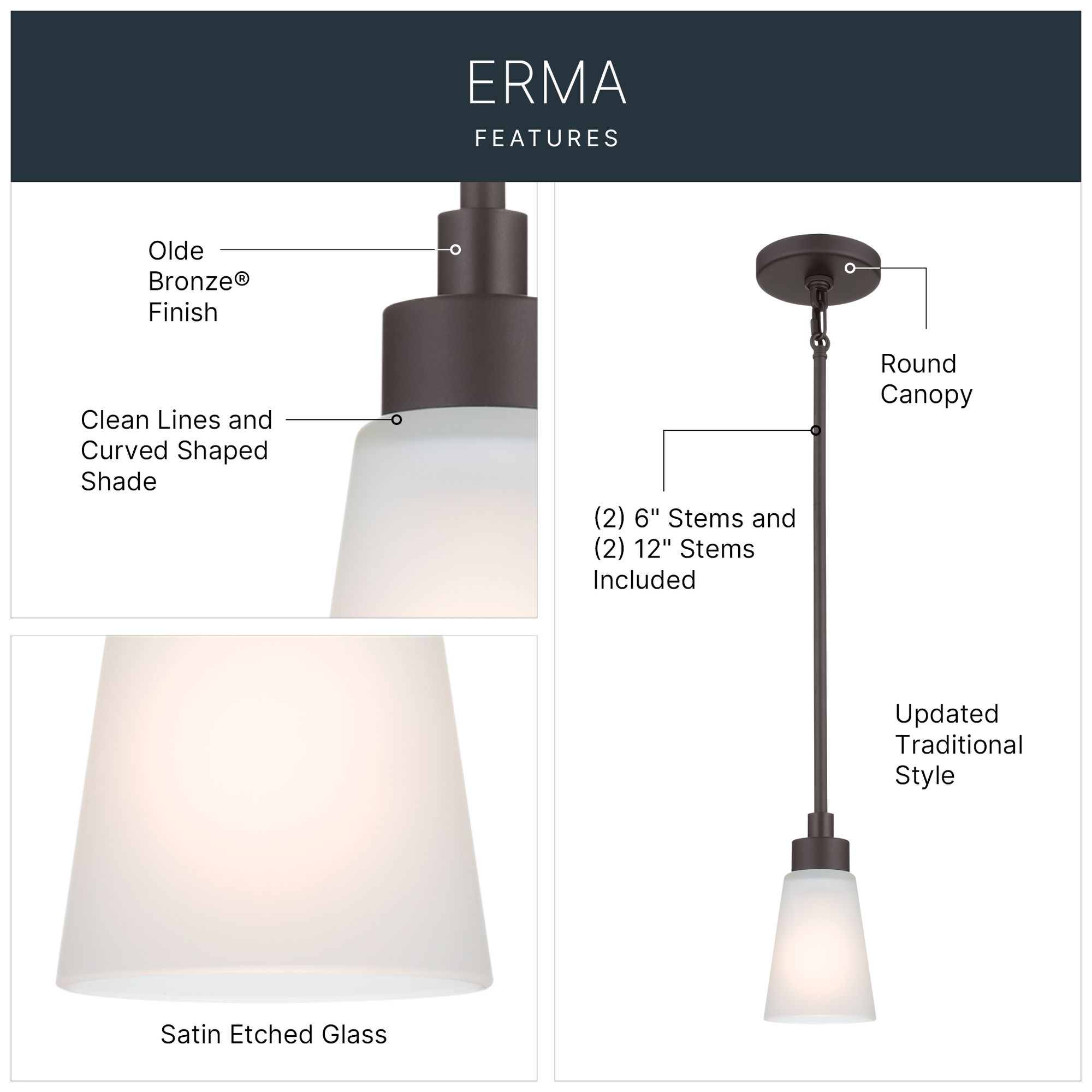 Kichler Erma Olde Bronze Mini Pendant 1Lt
