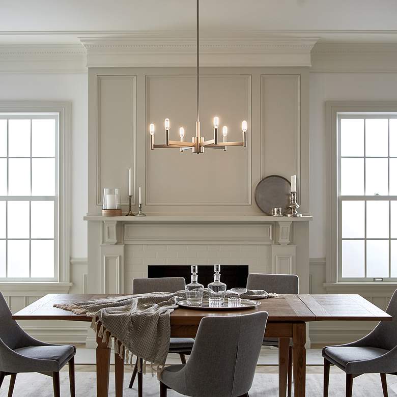 Image 6 Kichler Erzo 26" Wide 6-Light Nickel Modern Candelabra Chandelier more views